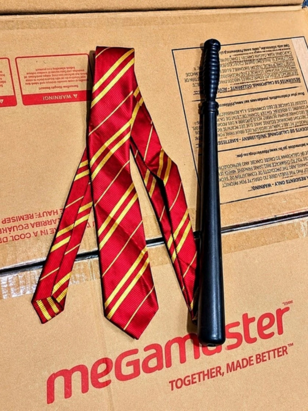New Harry Potter Gryffindor House Tie And Wand Set